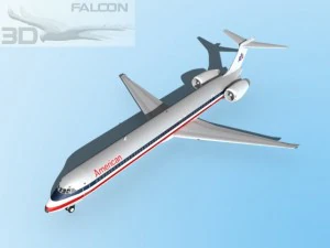 falcon3d md 80 american airlines 3D Model