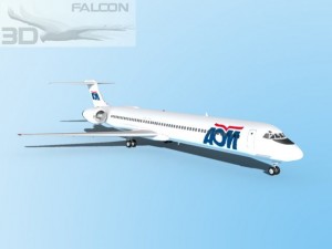 falcon3d md 80 aom airlines 3D Model