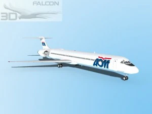 compagnie aeree falcon3d md 80 aom Modello 3D