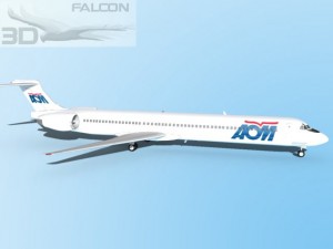 falcon3d md 80 aom airlines 3D 模型