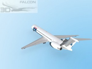 falcon3d md 80 aom airlines 3D 模型