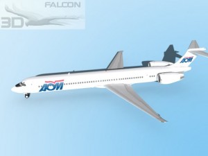 falcon3d md 80 aom airlines 3D 模型