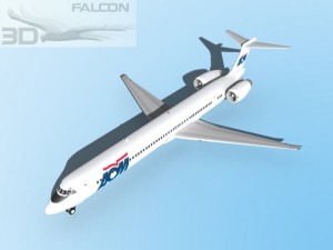 falcon3d md 80 aom airlines 3D 模型