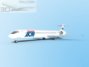falcon3d md 80 aom airlines 3D 模型