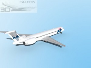 falcon3d md 80 aom airlines 3D 模型