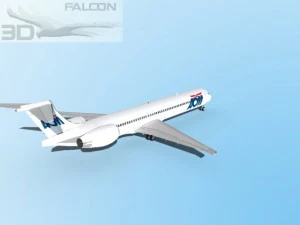 falcon3d md 80 aom airlines 3D Model