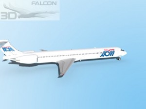 falcon3d md 80 aom airlines 3D 模型
