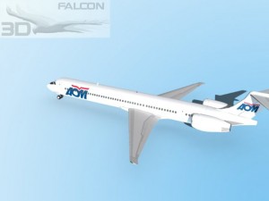 falcon3d md 80 aom airlines 3D 模型