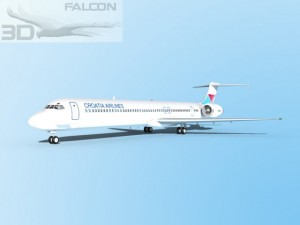 falcon3d md 80 croatia airlines 3Dモデル