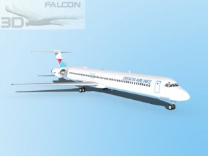 falcon3d md 80 croatia airlines 3Dモデル
