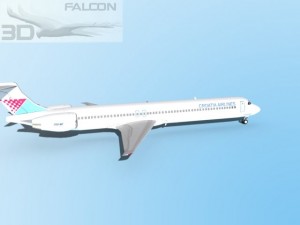 falcon3d md 80 croatia airlines 3Dモデル
