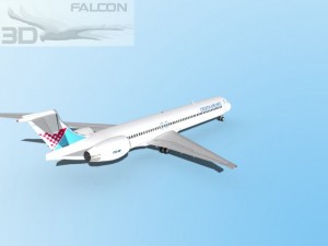 falcon3d md 80 croatia airlines 3Dモデル