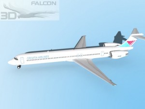 falcon3d md 80 croatia airlines 3Dモデル
