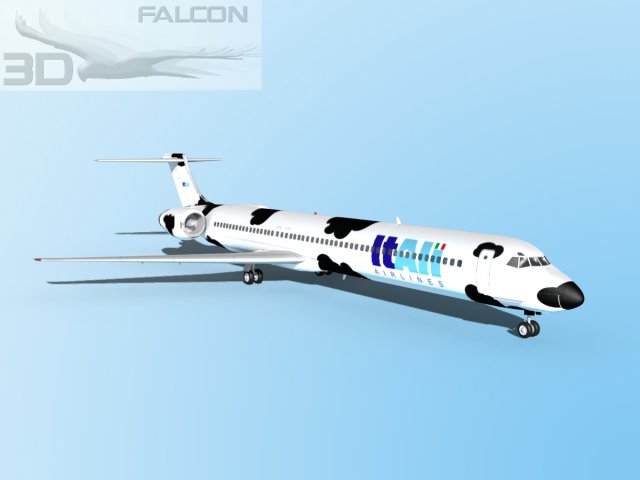 falcon3d md 80 itali airlines 3D Модель .c4d .max .obj .3ds .fbx .stl .blend 