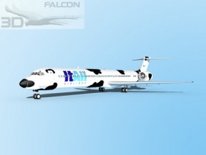 falcon3d md 80 itali airlines 3D Модель