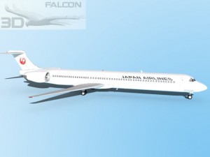 falcon3d md 80 japan airlines 3Dモデル