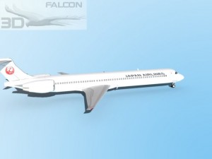 falcon3d md 80 japan airlines 3Dモデル