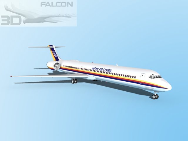 falcon3d md 80 jas Modello 3D .c4d .max .obj .3ds .fbx .stl .blend 