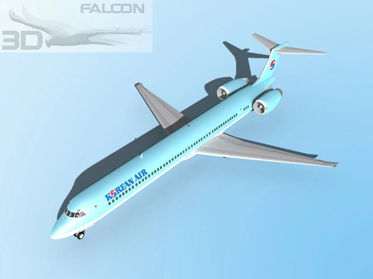 falcon3d md 80 korean air 3D Model .c4d .max .obj .3ds .fbx .stl .blend