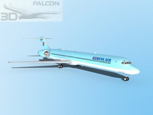 falcon3d md 80 korean air 3Dモデル