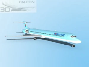 falcon3d md 80 korean air 3D Model