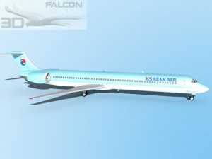 falcon3d md 80 korean air 3Dモデル