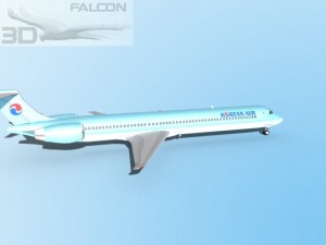 falcon3d md 80 korean air 3Dモデル