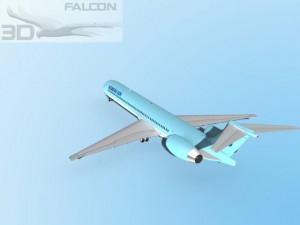falcon3d md 80 korean air 3Dモデル