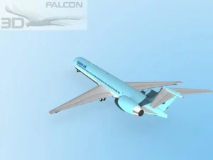 falcon3d md 80 korean air 3D Model