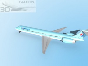 falcon3d md 80 korean air 3Dモデル