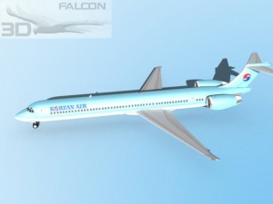 falcon3d md 80 korean air 3Dモデル