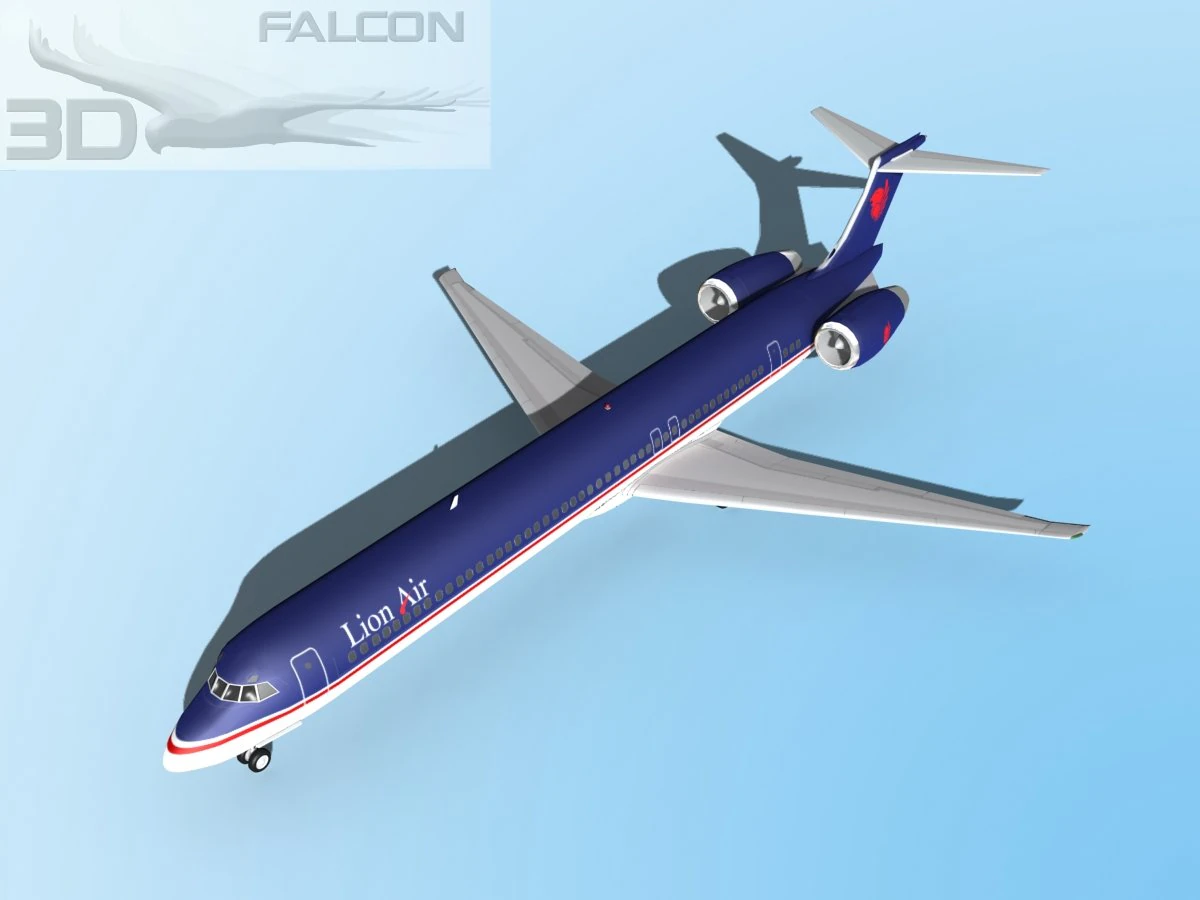 falcon3d md 80 lion air 3D Model .c4d .max .obj .3ds .fbx .stl .blend