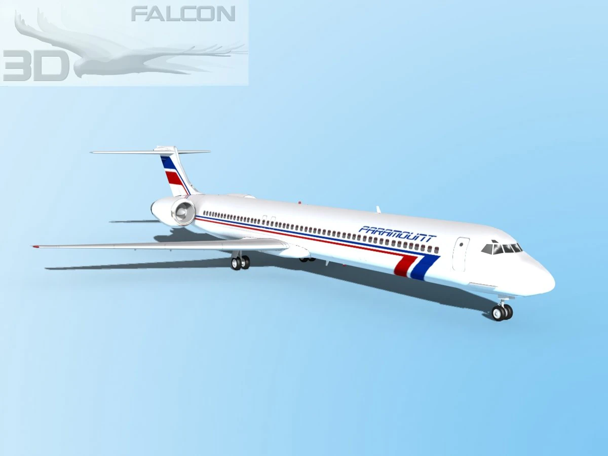 falcon3d md 80 paramount airlines 3D Model .c4d .max .obj .3ds .fbx .stl .blend 