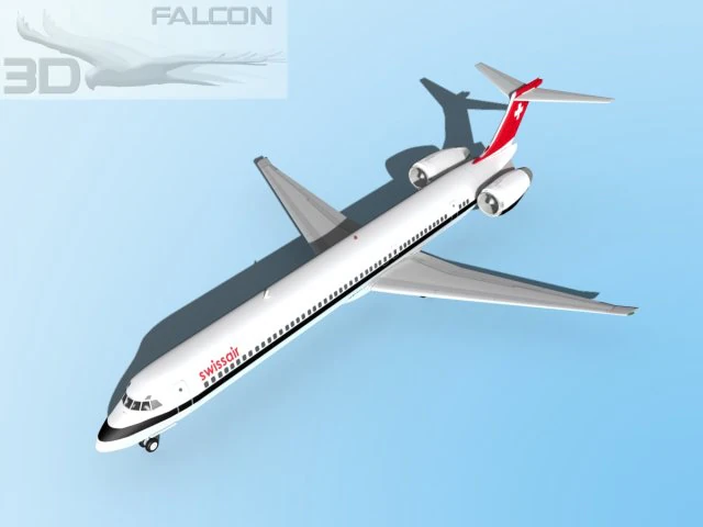 falcon3d md80 swissair Modello 3D .c4d .max .obj .3ds .fbx .stl .blend