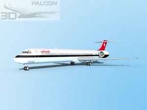 falcon3d md 80 swissair 3D Model