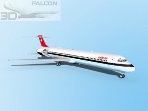 falcon3d md 80 swissair 3D Model