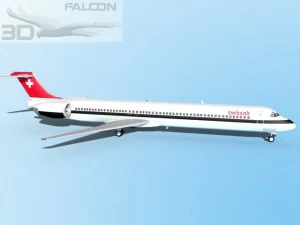falcon3d md80 swissair Modello 3D
