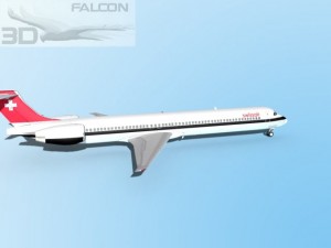 falcon3d md 80 swissair 3D Model