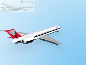 falcon3d md 80 swissair 3D Model
