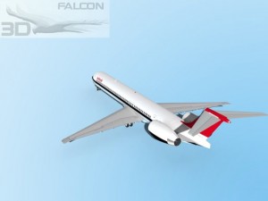 falcon3d md 80 swissair 3D Model