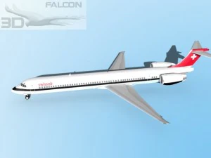 falcon3d md80 swissair Modello 3D