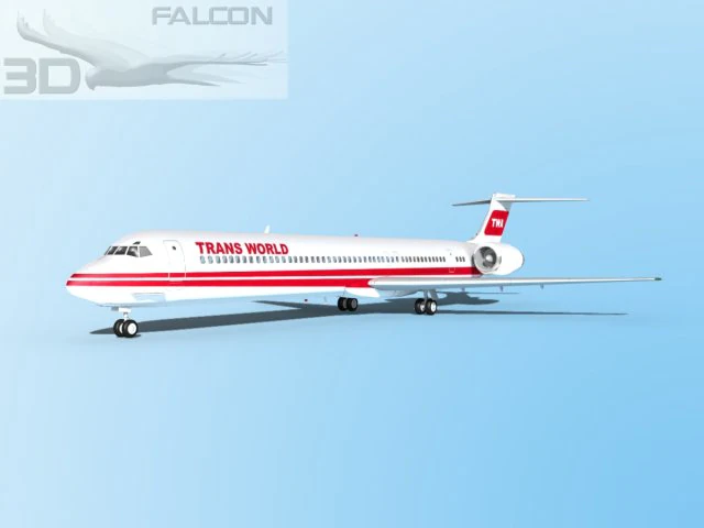 falcon3d md 80 transworld airways Modello 3D .c4d .max .obj .3ds .fbx .stl .blend