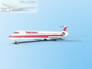 falcon3d md 80 trans world airways 3D Model