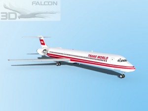 falcon3d md 80 trans world airways 3D Model