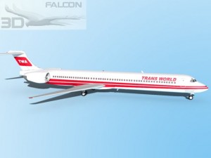 falcon3d md 80 trans world airways 3D Model