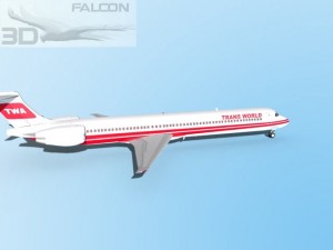 falcon3d md 80 trans world airways 3D Model