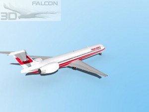 falcon3d md 80 trans world airways 3D Model