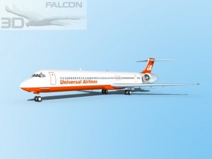 falcon3d md 80 universal airlines Model 3D