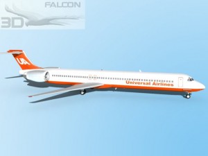 falcon3d md 80 universal airlines 3D Model
