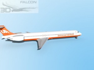 falcon3d md 80 universal airlines 3D Model